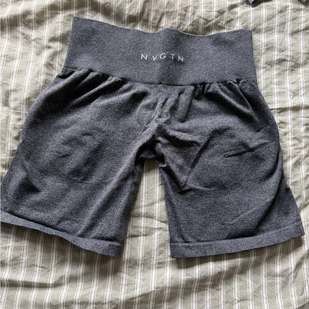 NVGTN Dark Charcoal High-Rise Performance Shorts